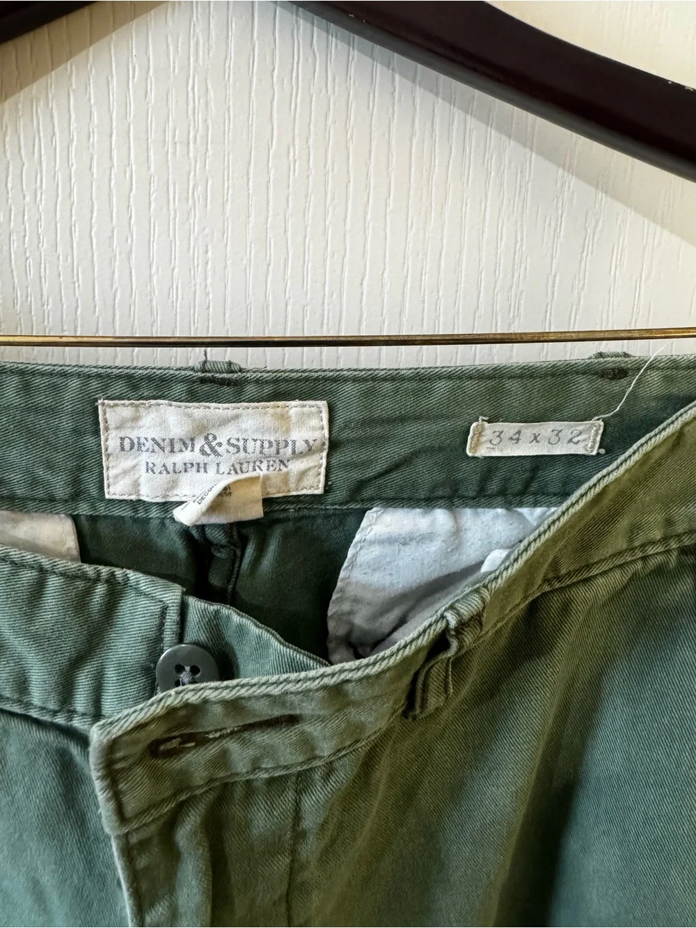 Denim & Supply Ralph Lauren 34x32 Dark Olive Chinos